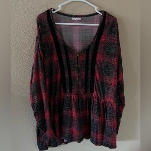 2XL maurices babydoll buffalo plaid top. Great condition